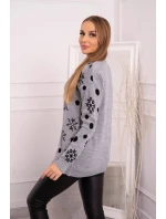 Vianočný sveter s medvedíkom sivý