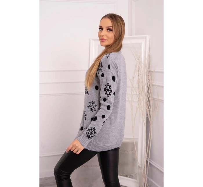 Vianočný sveter s medvedíkom sivý