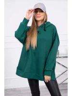 Zateplená mikina se zipem na boku tmavě zelená