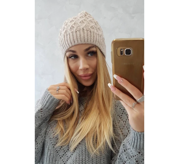 Fleecová čepice Roma model 22103995 light beige - K-Fashion