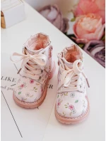 Ocieplane Botki Dziecięce Na Suwak Różowe Dolida Ocieplane Botki Dziecięce Na Suwak Różowe Dolida