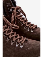 Semišové Zateplené Boty Trapery Pánské Big Star model 21669658 Hnědé - Big Star Shoes