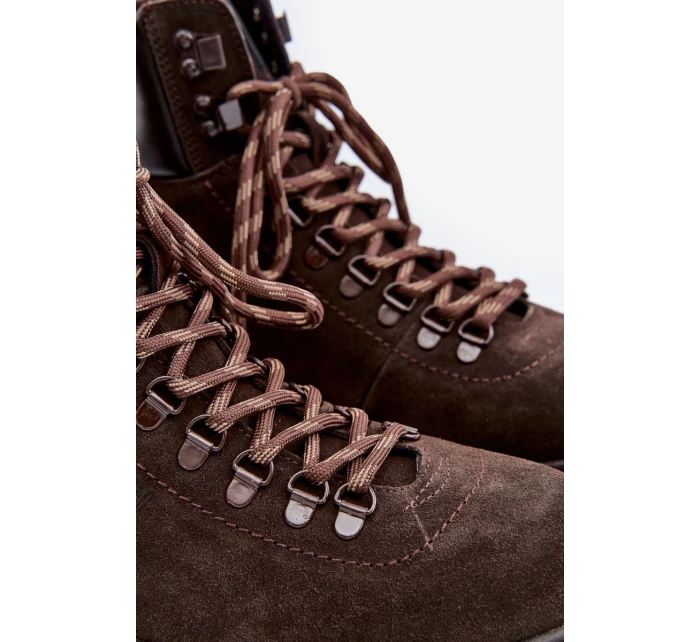 Semišové Zateplené Boty Trapery Pánské Big Star model 21669658 Hnědé - Big Star Shoes