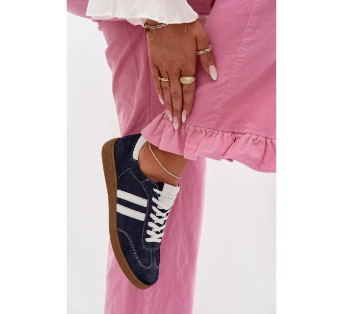 Zazoo N1068 Semišové Nízké Dámské Tenisky Tmavě Modré