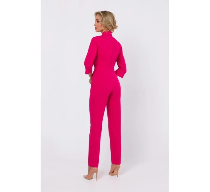 M751 Kombinéza so šálovým golierom - ružová