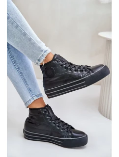 Zateplené dámske tenisky na platforme Black