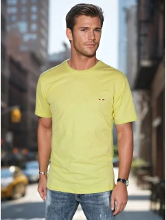 Pánské tričko s výšivkou žluté Dstreet model 21985802 - FashionStreet