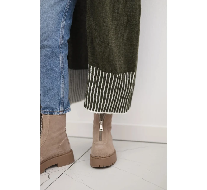 Kardigán s vreckami khaki