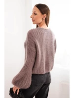 Dámsky mohérový sveter s volánovými rukávmi fango Dámsky mohérový sveter s volánovými rukávmi fango