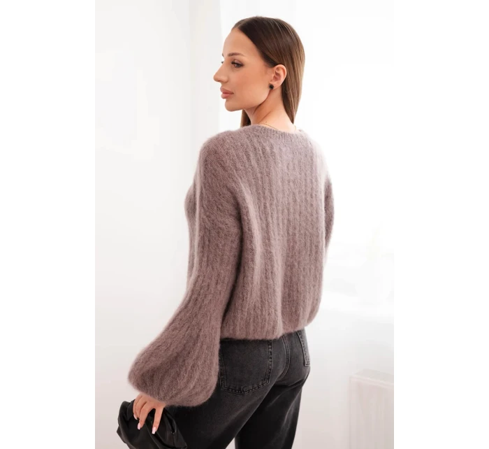 Dámsky mohérový sveter s volánovými rukávmi fango Dámsky mohérový sveter s volánovými rukávmi fango