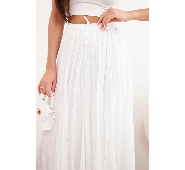 Dámská maxi bavlněná sukně s gumičkou v pase camelová