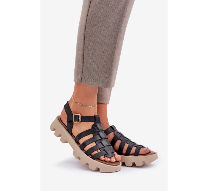 Kožené dámské sandály Zazoo model 21682172 černé - Boto Kožené dámské sandály Zazoo model 21682172 černé - Boto