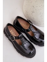 Lakované Kožené Polobotky S Přezkou Černé model 21683970 - Zazoo