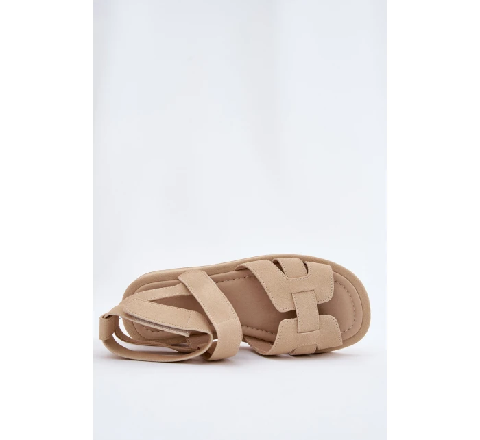 Sandały Damskie Z Rzepami Beżowe Uvissa Sandały Damskie Z Rzepami Beżowe Uvissa