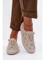 Dámske kožené poltopánky Acorn LR61-7083 Beige