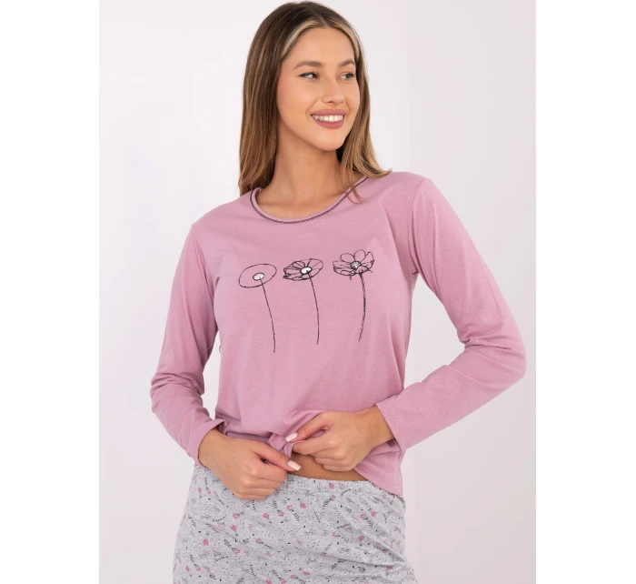 Piżama DU PI FP model 21800503 ciemny różowy - FPrice Piżama DU PI FP model 21800503 ciemny różowy - FPrice