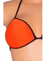 Dámske plavky dvojdielne sexi bikiny TRIANGLE zdobené čiernymi lemami oranžové - Oranžová - OEM Dámske plavky dvojdielne sexi bikiny TRIANGLE zdobené čiernymi lemami oranžové - Oranžová - OEM