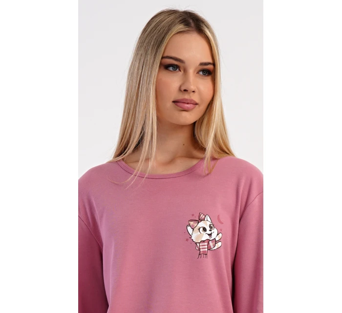 Dámske dlhé pyžamo Cat so šatkou Dámske dlhé pyžamo Cat so šatkou