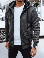 Pánska teplá mikina na zips tmavosivá FashionStreet BX5607 Pánska teplá mikina na zips tmavosivá FashionStreet BX5607