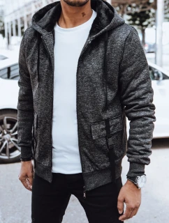 Pánska teplá mikina na zips tmavosivá FashionStreet BX5607