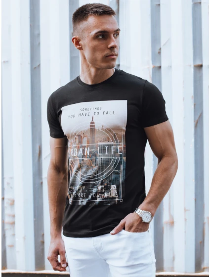 Pánské černé tričko Dstreet model 21975919 - FashionStreet