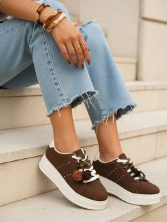 Dámske tenisky na platforme hnedé FashionStreet ZY1415