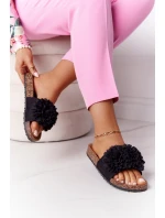 Klapki Na Korkowej Podeszwie Czarne Flowerbomb Klapki Na Korkowej Podeszwie Czarne Flowerbomb