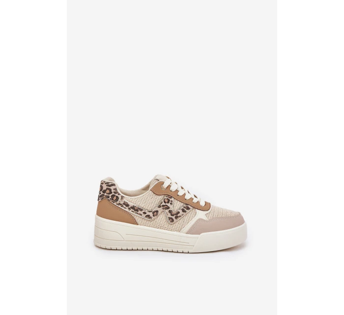 Buty Sportowe Damskie Na Platformie Panterka Khaki Lorori