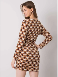 Šaty DHJ SK 12695.26P svetlo hnedá