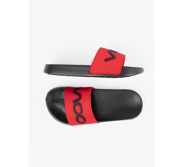 Pohodlné dámske ponožky na plochom podpätku Czarno-czerwony