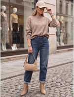 Dámske džínsy Mom Fit s vysokým pásom, modré, FashionStreet UY3113 Dámske džínsy Mom Fit s vysokým pásom, modré, FashionStreet UY3113