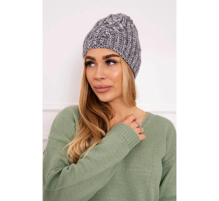 Veselá fleecová čiapka K225 sivá+grafitová Veselá fleecová čiapka K225 sivá+grafitová