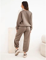 Dámský sportovní komplet z viskózy s dlouhým rukávem a model 22401363 kalhotami fango zelená - K-Fashion