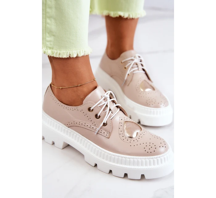 Kožené Boty S Srdce Béžová model 21577187 - Boto