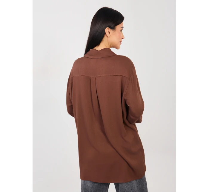 Košeľa LK KS 510197.12P hnedá