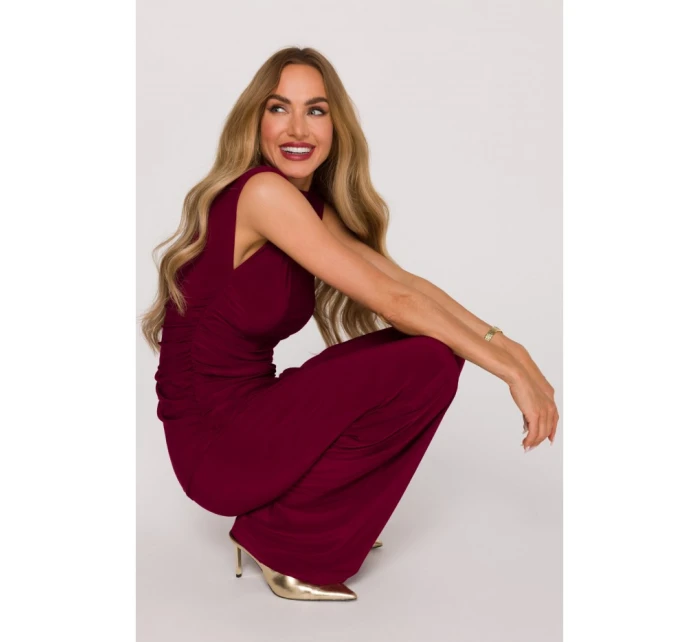 Souprava s topem a širokými kalhotami bordó model 21479337 - Moe