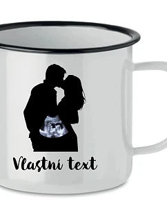 Personalizovaný retro plechový pohár s párom a ultrazvukom