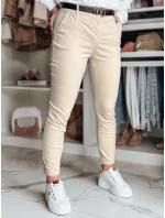 Dámské kalhoty slim fit s páskem light beige Dstreet model 21986460 - FashionStreet