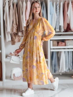 Jedna veľkosť maxi kvetinových šiat LILOVIE žltá FashionStreet EY2574