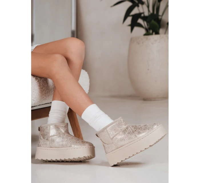 Dámske semišové béžové snežnice FashionStreet ZY1293