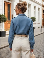 Koszula jeansowa damska z niebieska model 22277085 - FashionStreet Koszula jeansowa damska z niebieska model 22277085 - FashionStreet