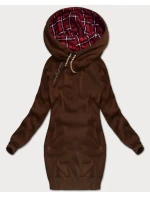 Hnedá dlhá dámska mikina (AMG-738/1)