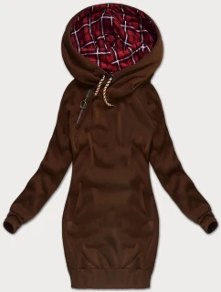 Hnedá dlhá dámska mikina (AMG-738/1)