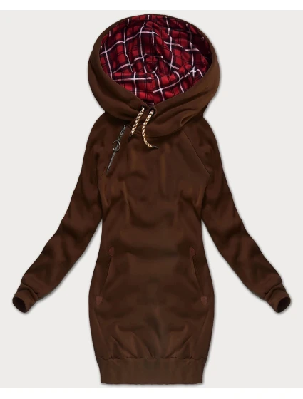 Hnedá dlhá dámska mikina (AMG-738/1)