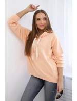 Bavlnená mikina s kapucňou peach