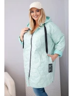 Dámska prešívaná bunda s kapucňou a HOPE Pink Neon