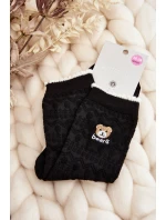 Dámské vzorované ponožky s medvídkem černé
