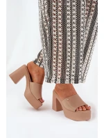 Dámské Sandały Z Eko Kůže Na Podpatku A Platformě Khaki model 21688928 - Boto
