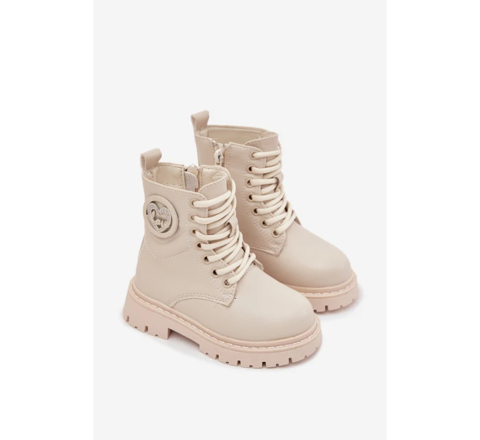 Dívčí kotníkové boty s ouškem s kožešinou LOVE béžové Rosaira Dívčí kotníkové boty s ouškem s kožešinou LOVE béžové Rosaira