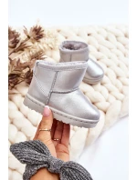 Ocieplane Dziecięce Botki Śniegowce Srebrne Scooby